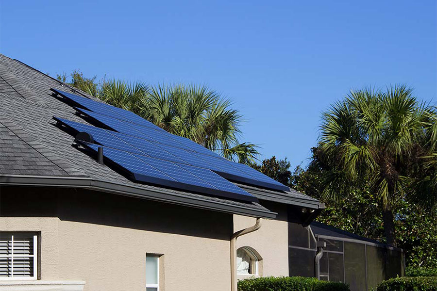 solar panels on gray roof
